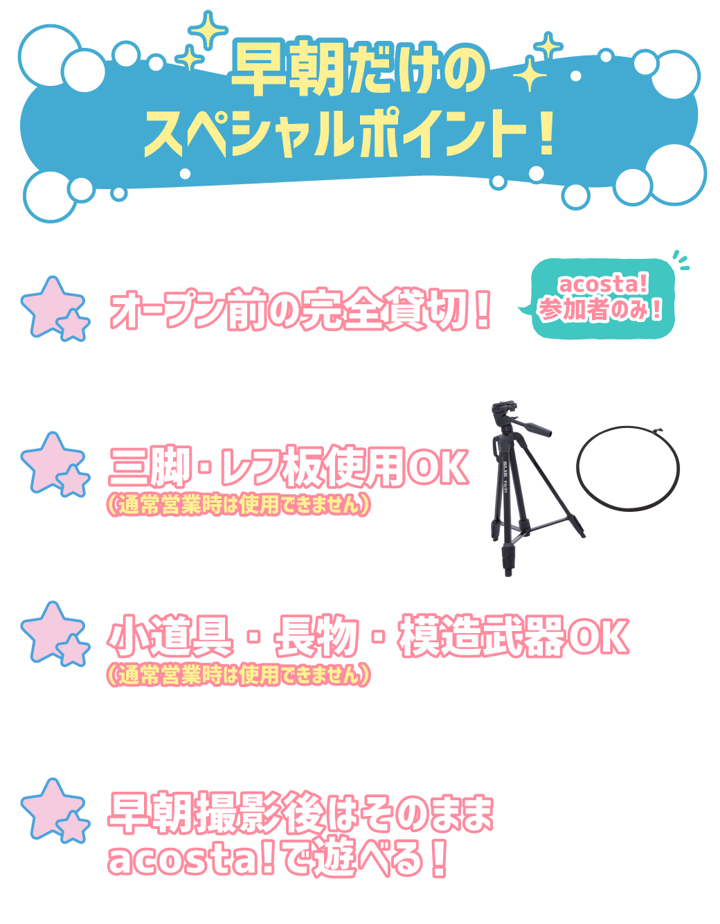 早朝水族館だけのスペシャルポイント！