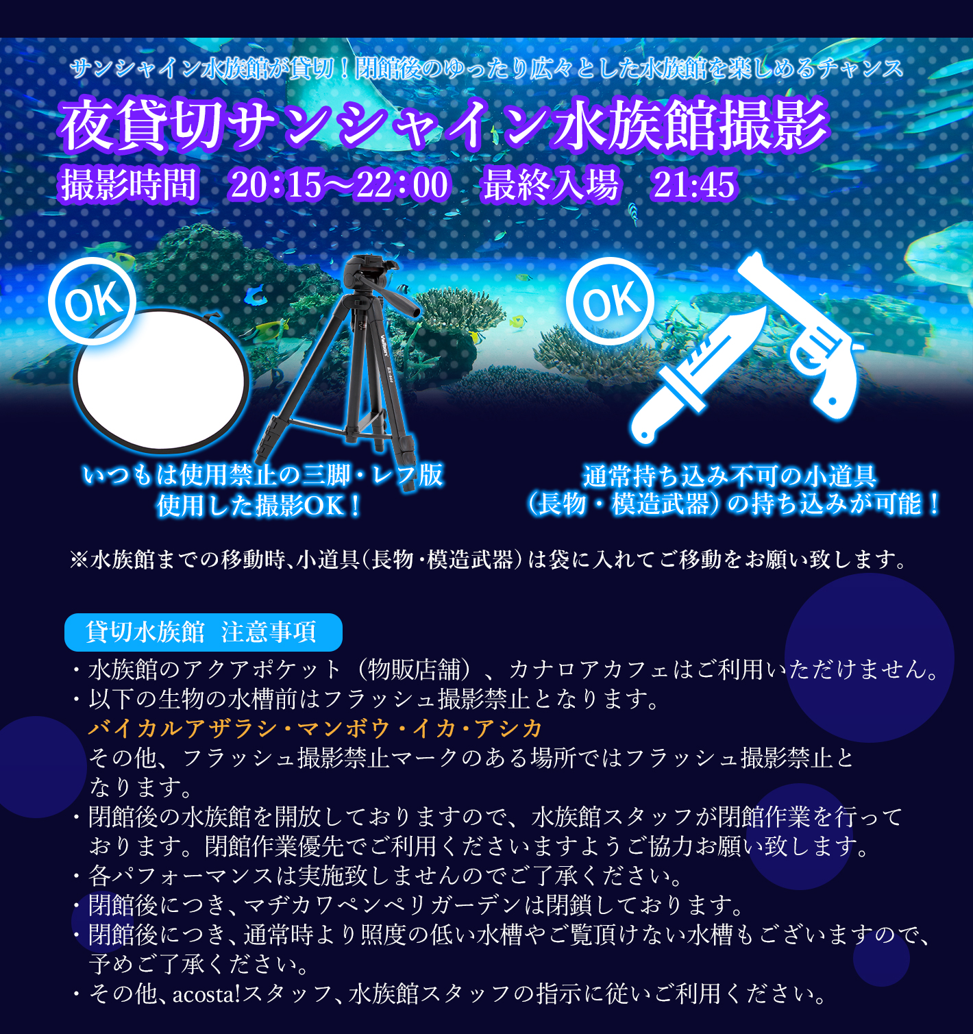 夜貸切水族館